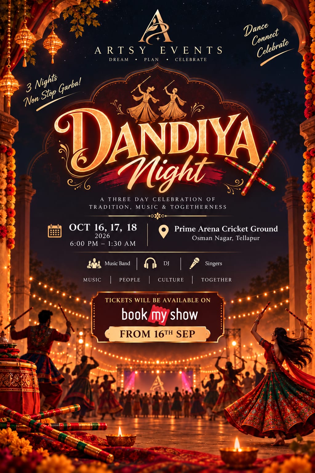 Dandiya Nights 2026 event poster