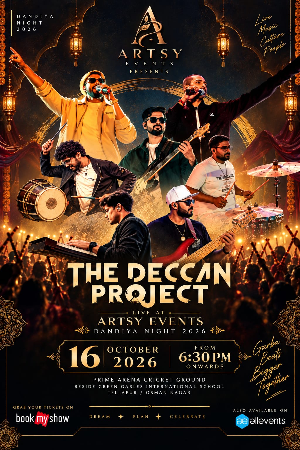 The Deccan Project live band poster for 16 October