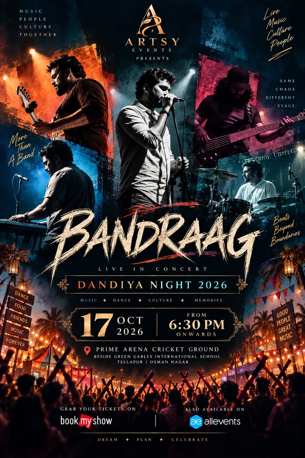 Bandraag live band poster for 17 October