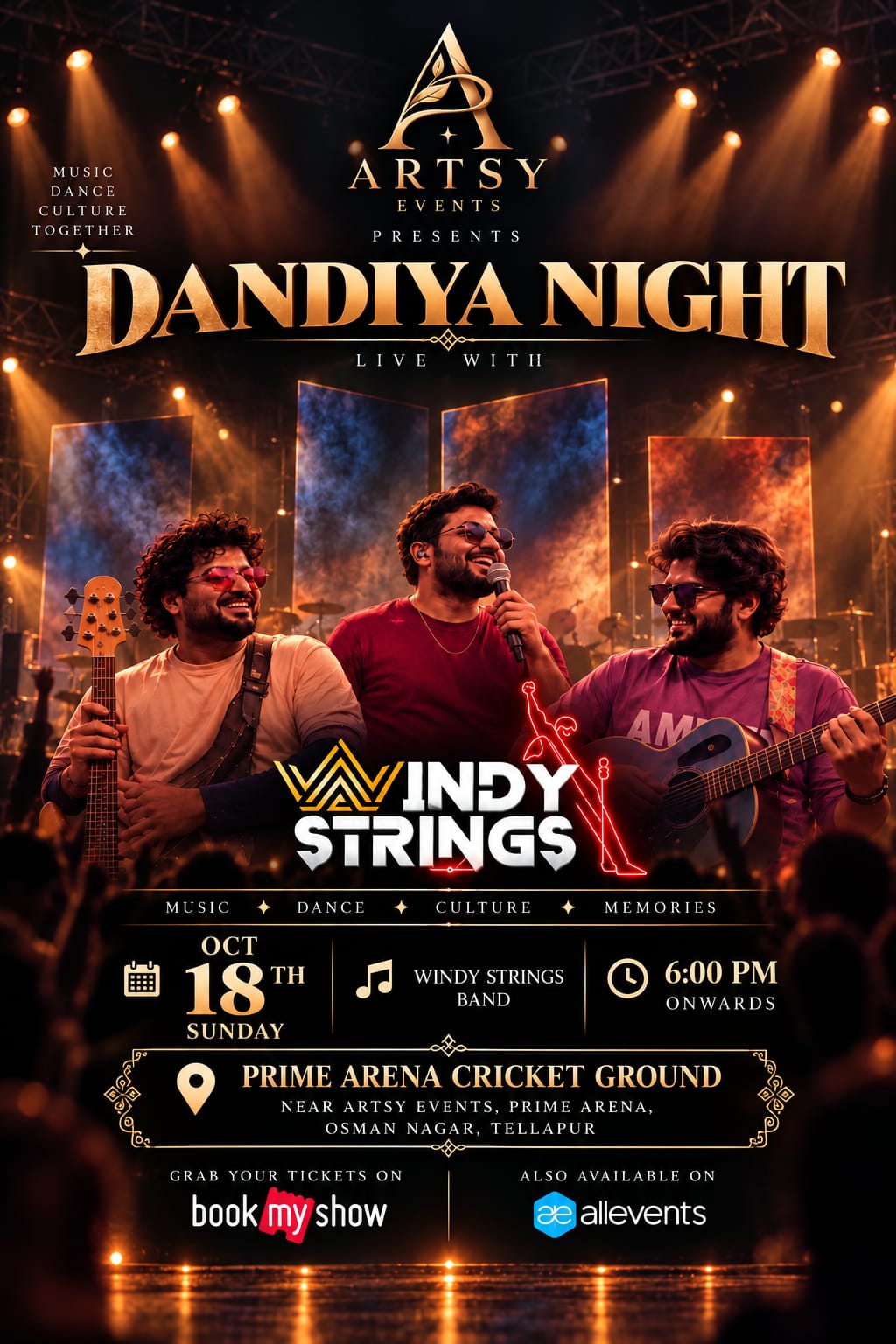 Windy Strings live band poster for 18 October